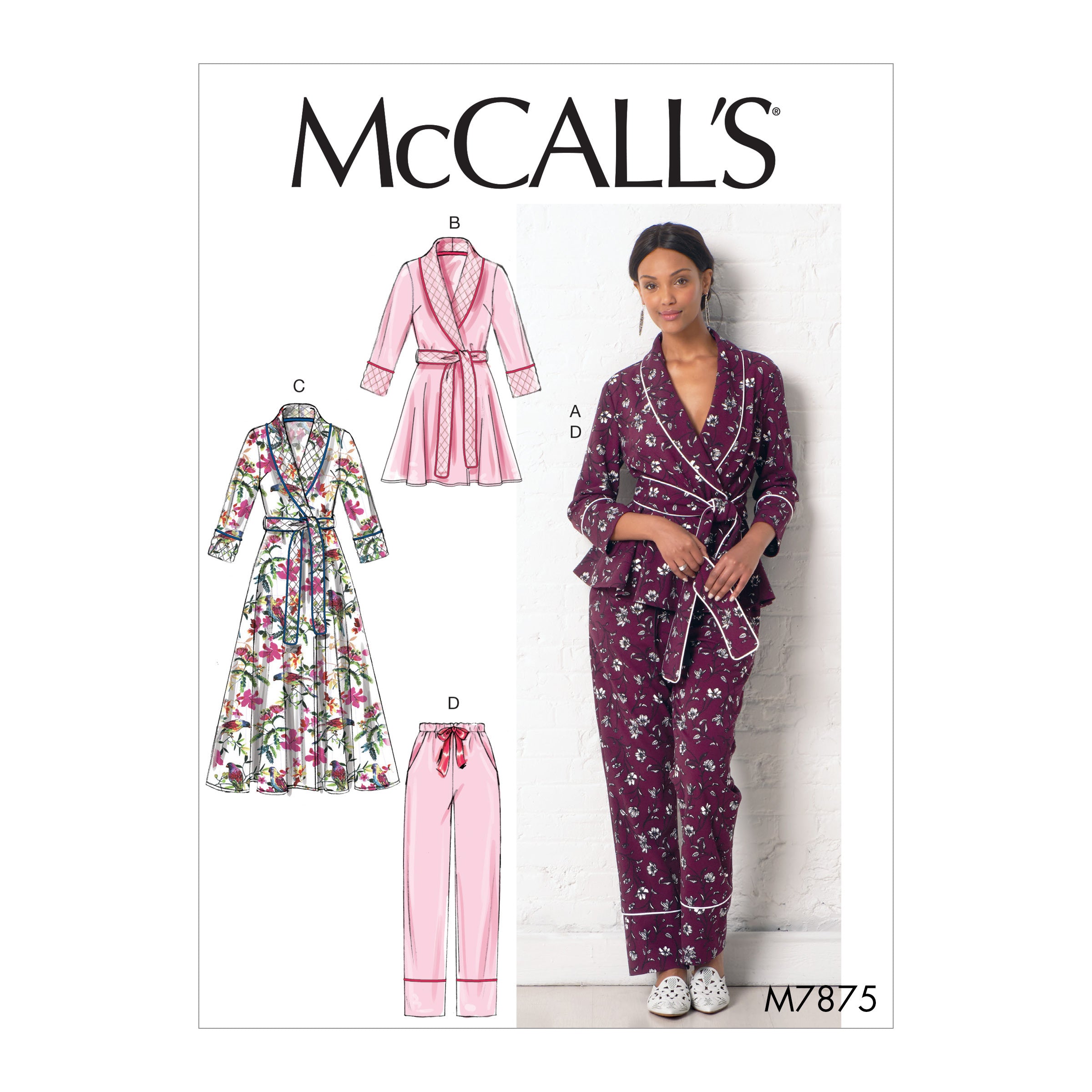 McCall's Misses' Jacket, Robe, Pants and Belt M7875 - Sewing Pattern