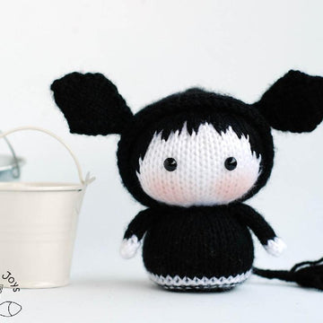 Black Angus Cow Doll named Lexi. Toy from the Tanoshi series.