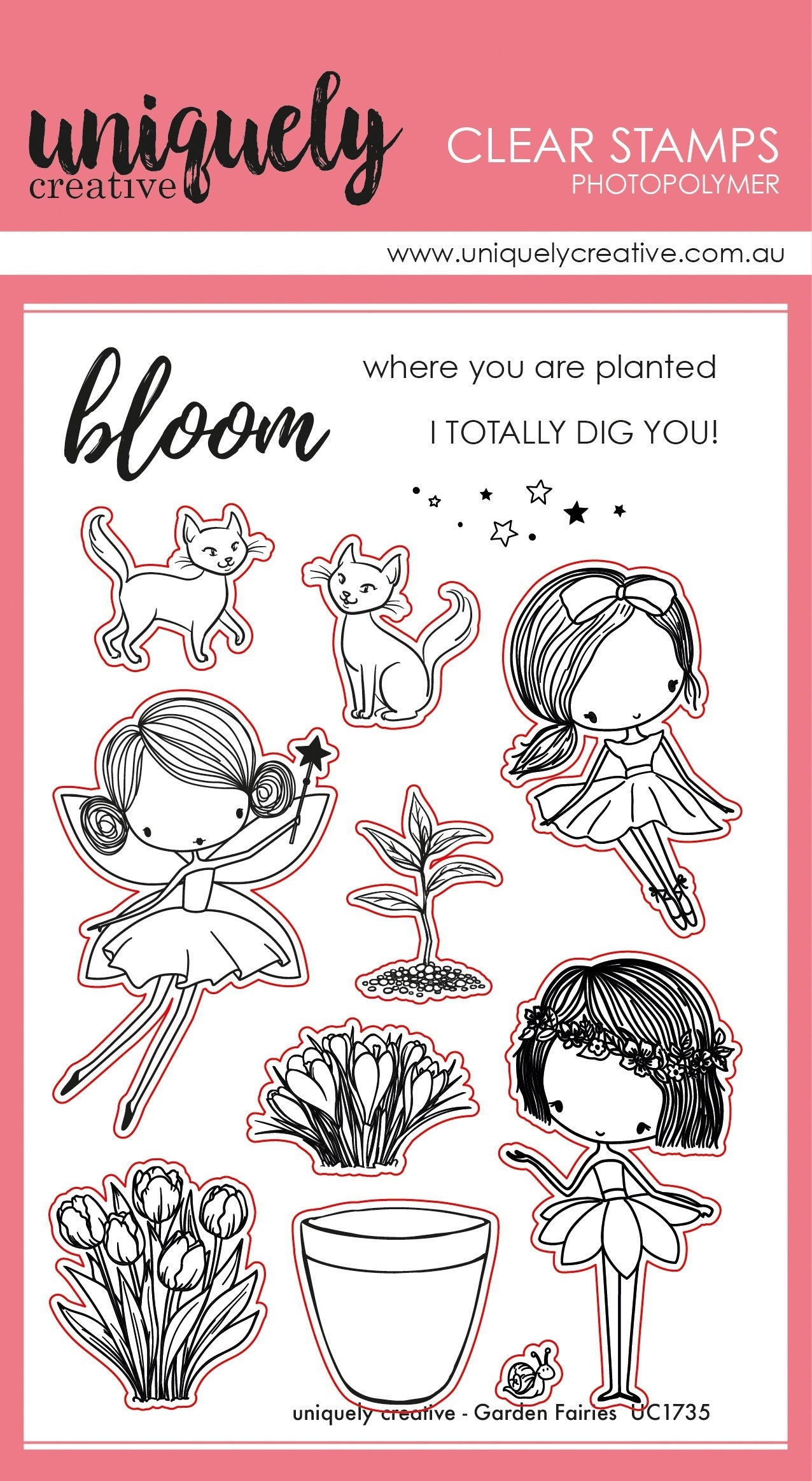 Uniquely Creative 4"X6" Clear Stamps - Garden Fairies