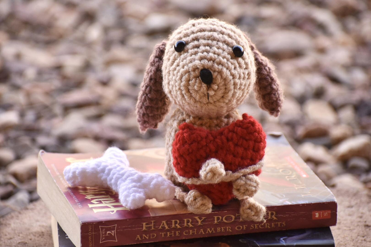 Fern the Dog and Heart Crochet Pattern