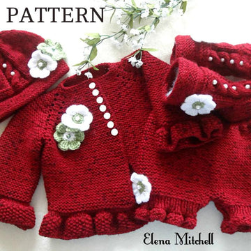 Knitting PATTERN Baby Jacket, Diaper Cover, Hat and Shoes Knitted Baby Set