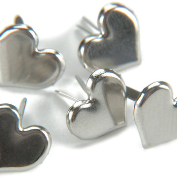 Creative Impressions Metal Paper Fasteners 50/Pkg - Hearts - Silver