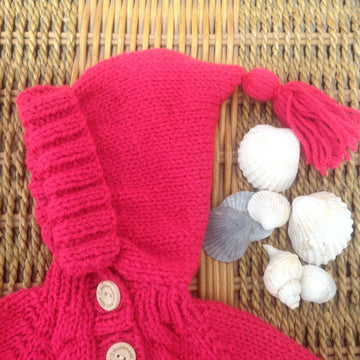 Top down hooded baby jacket