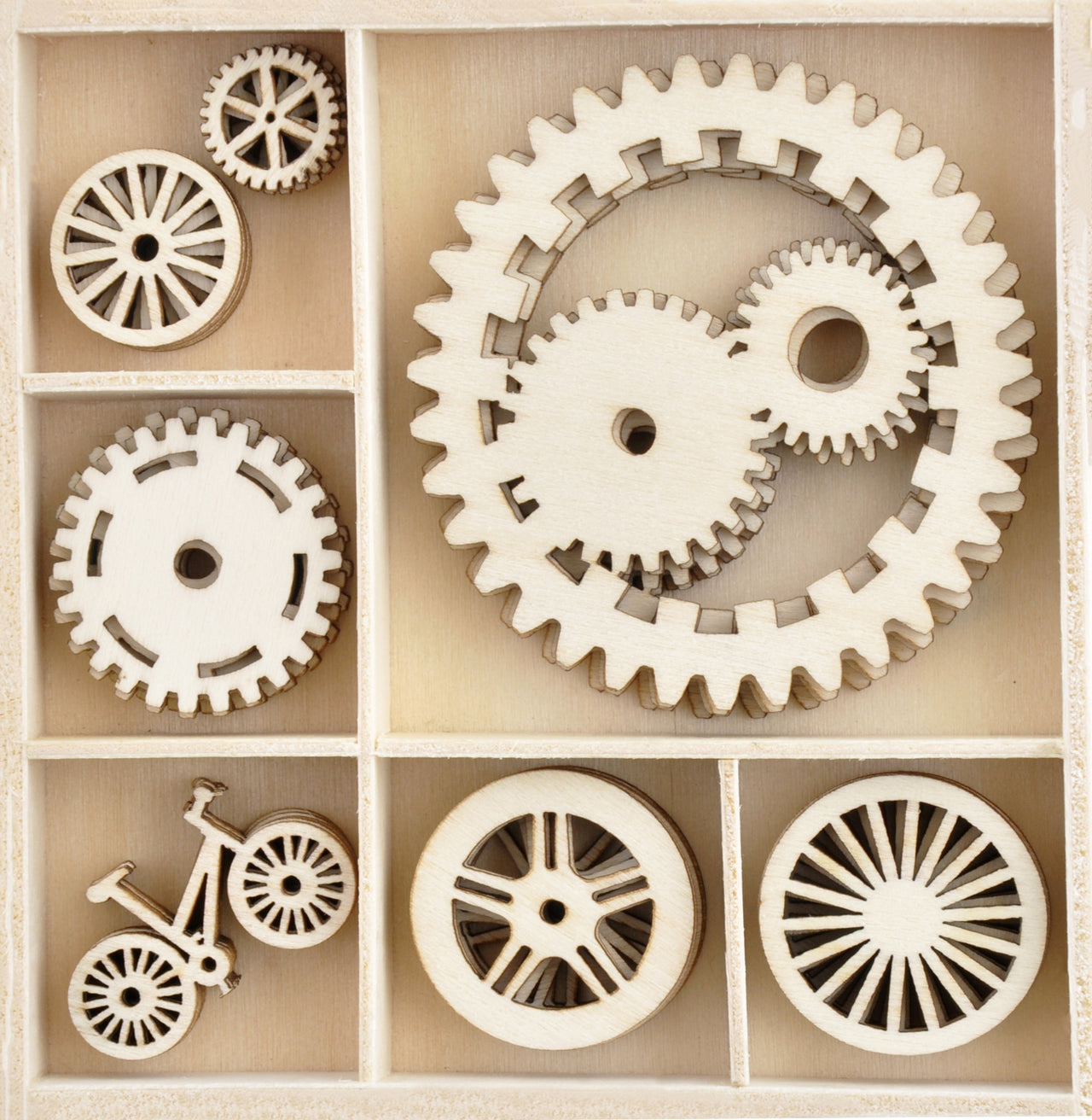 Kaisercraft Wood Mini Themed Embellishments - Workshop, 30/Pkg