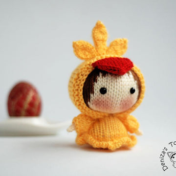 Yellow Chicken Doll. Easter Doll. Tanoshi series toy.