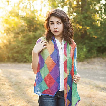 Entrelac Shawl with Leaf Option