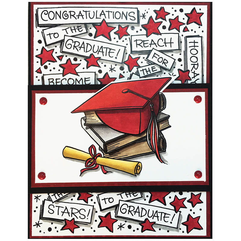 Stampendous Cling Stamp - Cap & Scroll