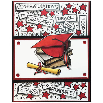Stampendous Cling Stamp - Cap & Scroll