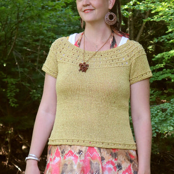 Eyelet Yoke Pullover