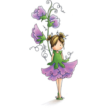Stamping Bella Cling Stamps - Garden Girl Sweet Pea