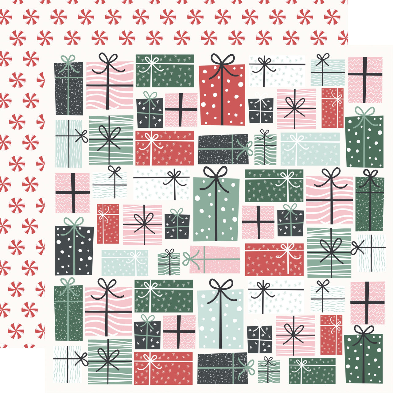 Kaisercraft Peppermint Kisses Double-Sided Cardstock 12"X12" 10/Pkg - Wrapped Up