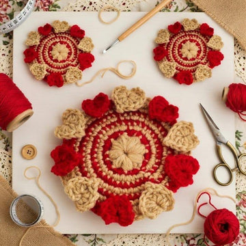 Crochet Heart Coaster Pattern | PDF + Video Tutorial
