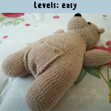 Knitting pattern Cute bear for newborn in vintage style, DIY soft toy