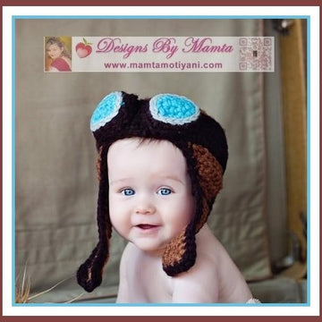 Crochet Aviator Hat Pattern With Goggles Earflaps For Newborn Baby