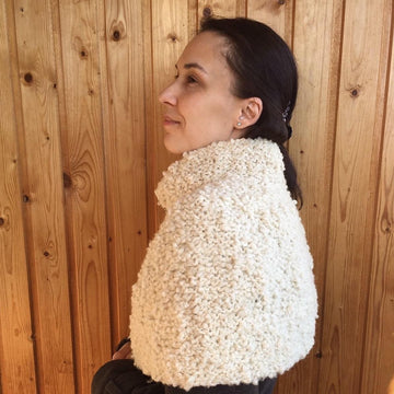 Bouclé Knit Cape