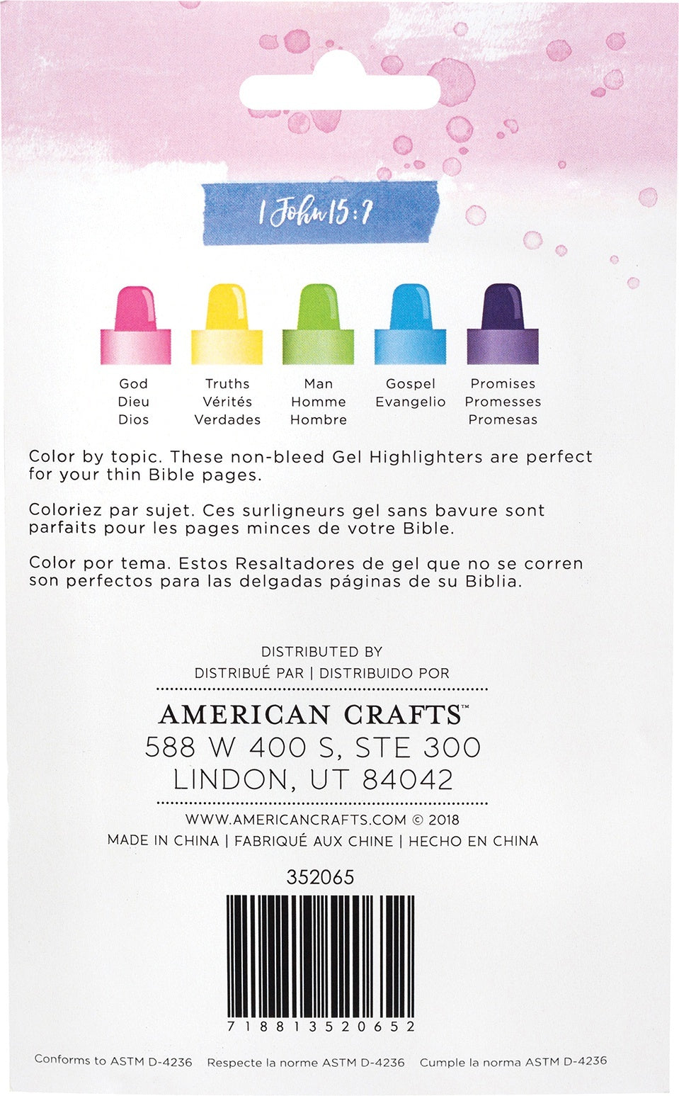 American Crafts Creative Devotion Gel Highlighters 5/Pkg - Crayon