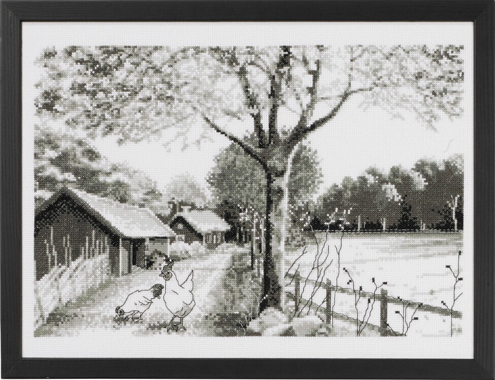 Permin Country Scene Cross Stitch Kit - 40cm x 30cm