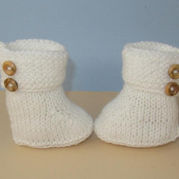 Easy Baby Garter Cuff 2 Button Booties