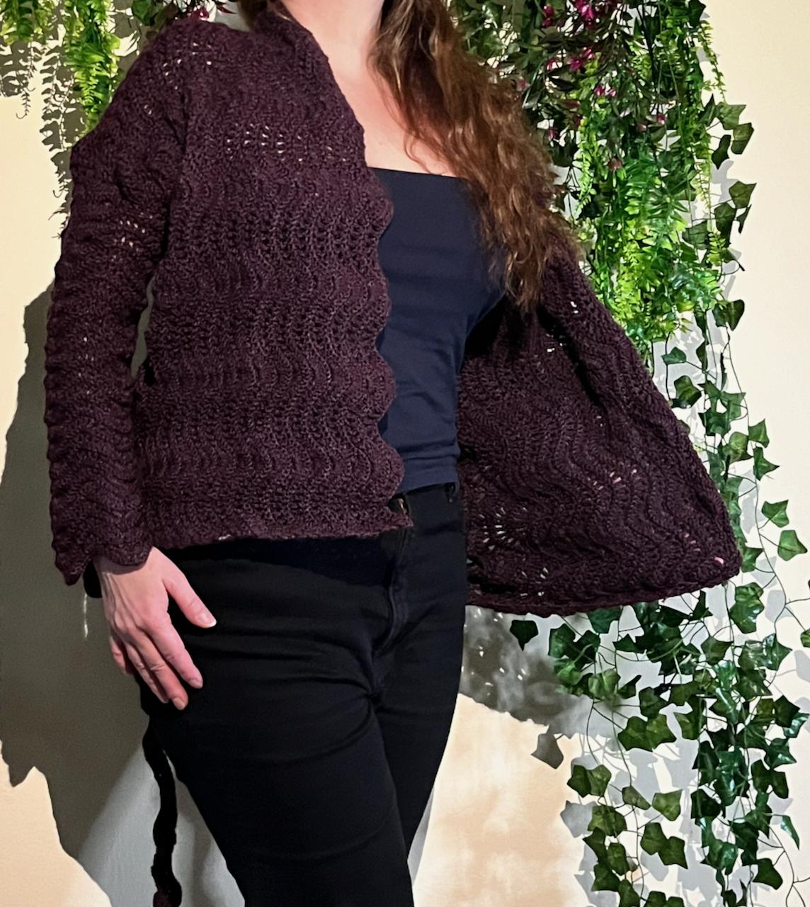 Häkelanleitung Cardigan in Wellenoptik