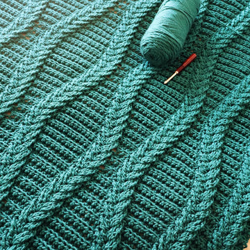 Diamond Dutch Braid Afghan