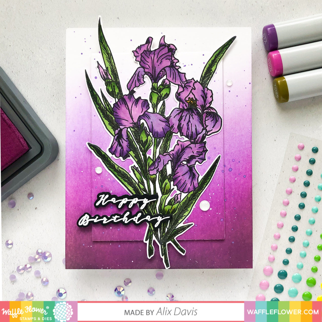 Waffle Flower Crafts Clear Stamps 4"X6" - Iris You