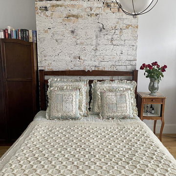 Cabled Trellis Blanket