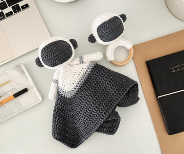 Astronaut Baby Lovey Blanket & Rattle Crochet Pattern PDF – Cute Stuffed Toy Tutorial