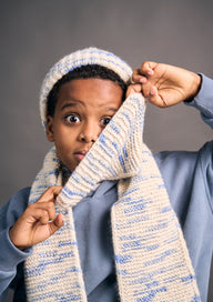 Mini Apollo Hat & Scarf in MODE at Rowan Colourmix - Downloadable PDF
