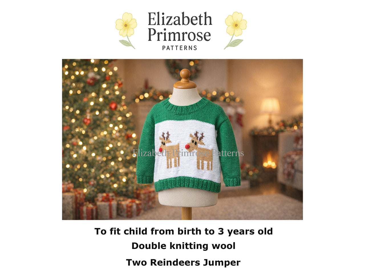 Two Reindeers Jumper Knitting Pattern P36