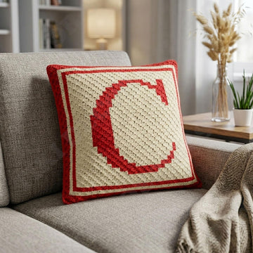 Letter C Name Pillow Cover CROCHET PATTERN