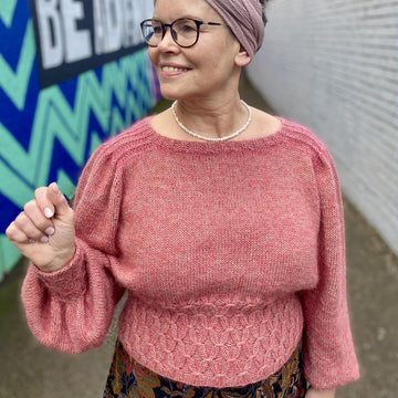 Smocked Saddle Shoulder Sweater