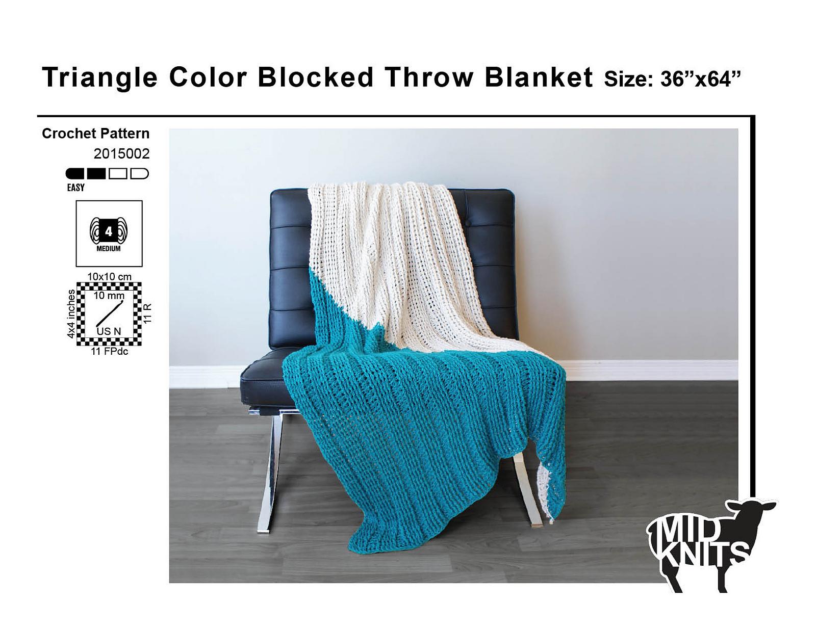 Triangle Color Blocked Throw Blanket (2015002)