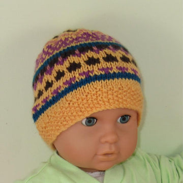 Baby and Toddler Simple Fairisle Beanie Hat
