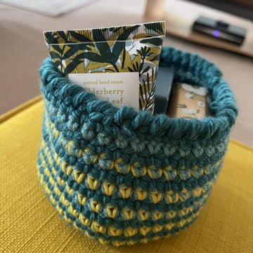 Stripy gift and storage basket