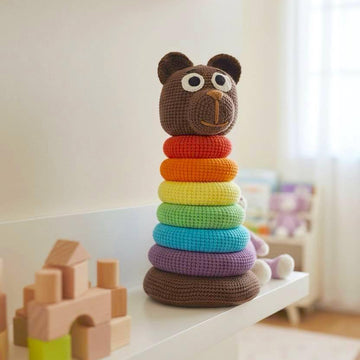 Rainbow Bear stacking rings toy