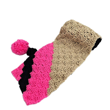 Pink Black Beige Scarf C2C
