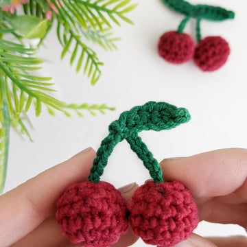 Cherry crochet pattern, crochet play food pattern