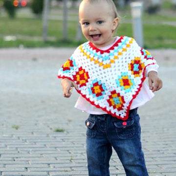 Tiny Dancer baby girl crochet poncho wrap