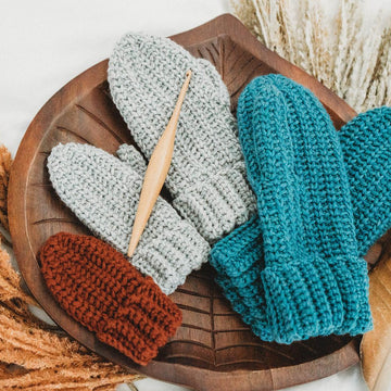 Crochet Knit-Look Mittens