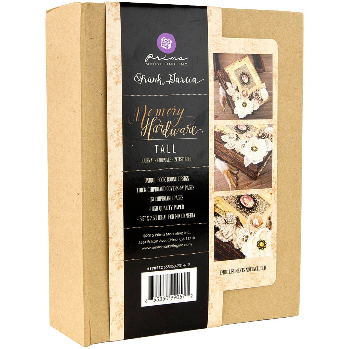 Prima Marketing Prima Memory Hardware Chipboard Journal 7.5"X5.5" - Kraft Tall W/6 Pages