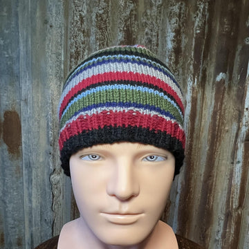 Striped Beanie -- a loom knit pattern