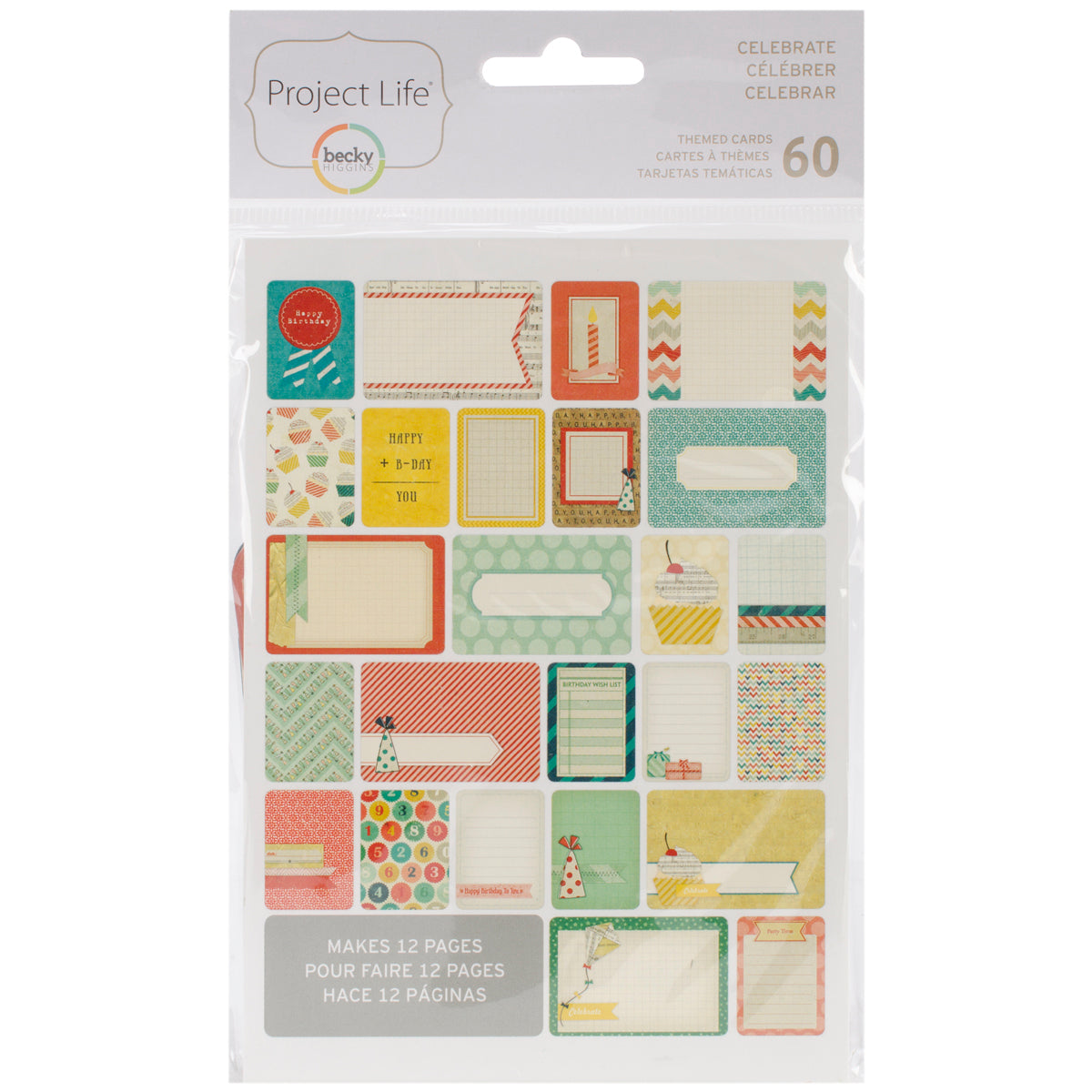 American Crafts Project Life Themed Cards 60/Pkg - Celebrate