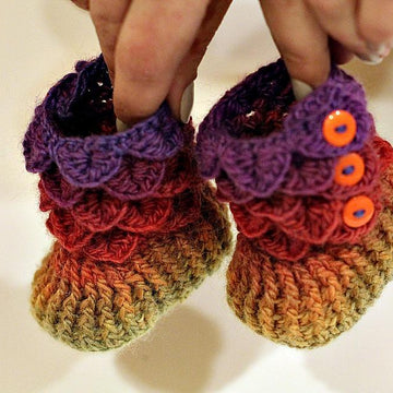 Dragon Slippers Crocodile Stitch Booties