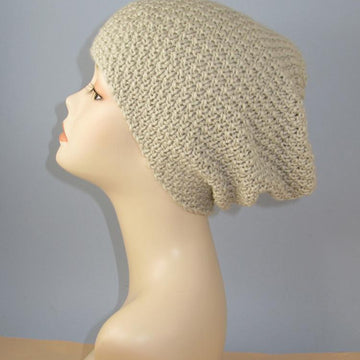 Chunky Unisex Double Moss Stitch Slouch Hat