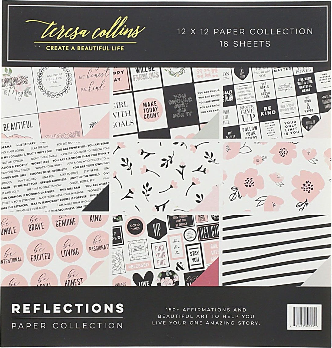 Teresa Collins Paper Collection 12"X12" 18/Pkg - Reflections, 9 Designs/2 Each