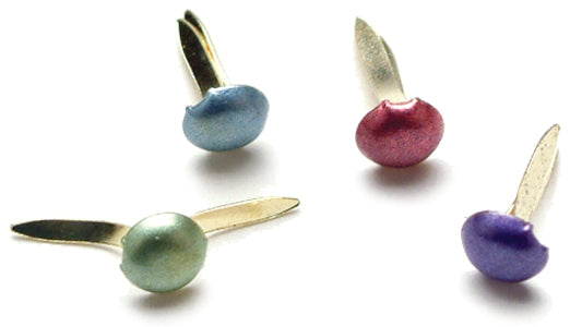 Creative Impressions Mini Metal Paper Fasteners 3mm 100/Pkg - Round - Pearl