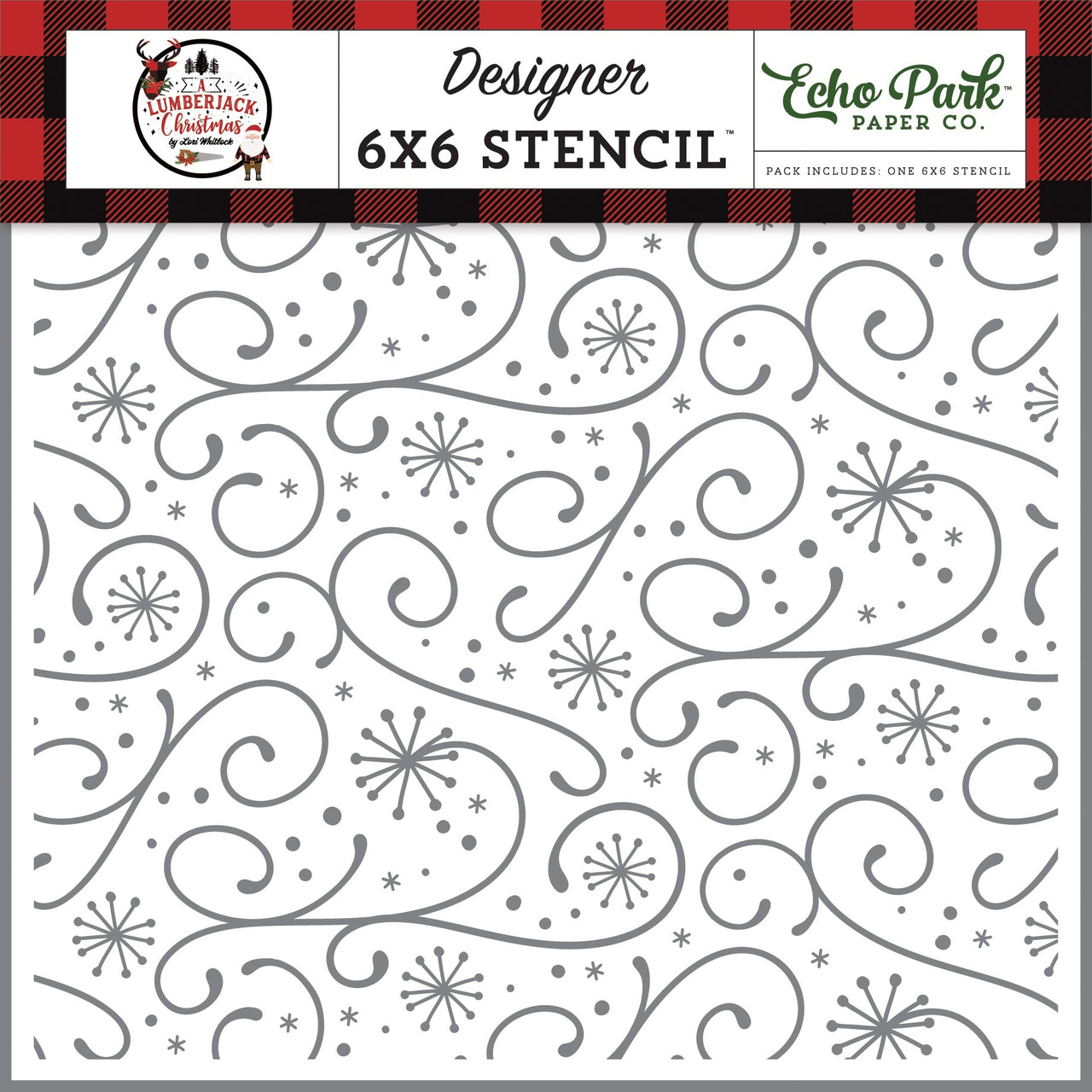 Echo Park Paper Echo Park Stencil 6"X6" - Snowy Flourish, A Lumberjack Christmas