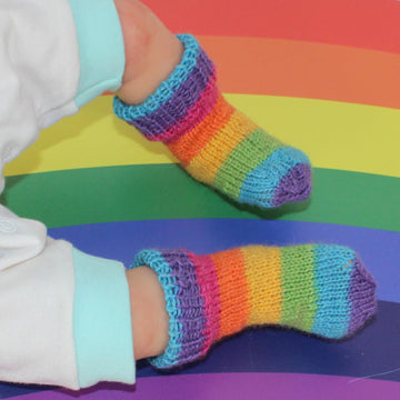 Preemie Baby Very Easy No heel Rainbow Socks Circular
