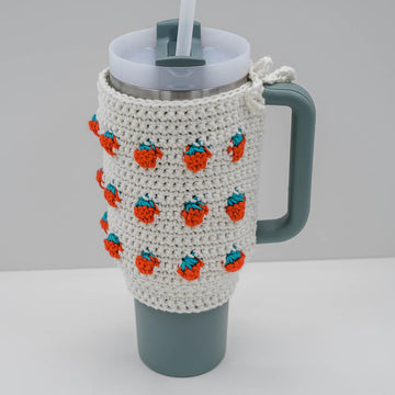 Strawberry Crochet Stanley Quencher Cover