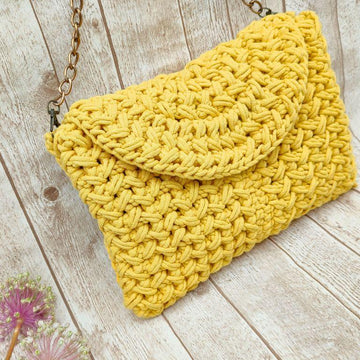Pleated Herringbone Crossbody Bag | No-Sew One-Piece Purse
